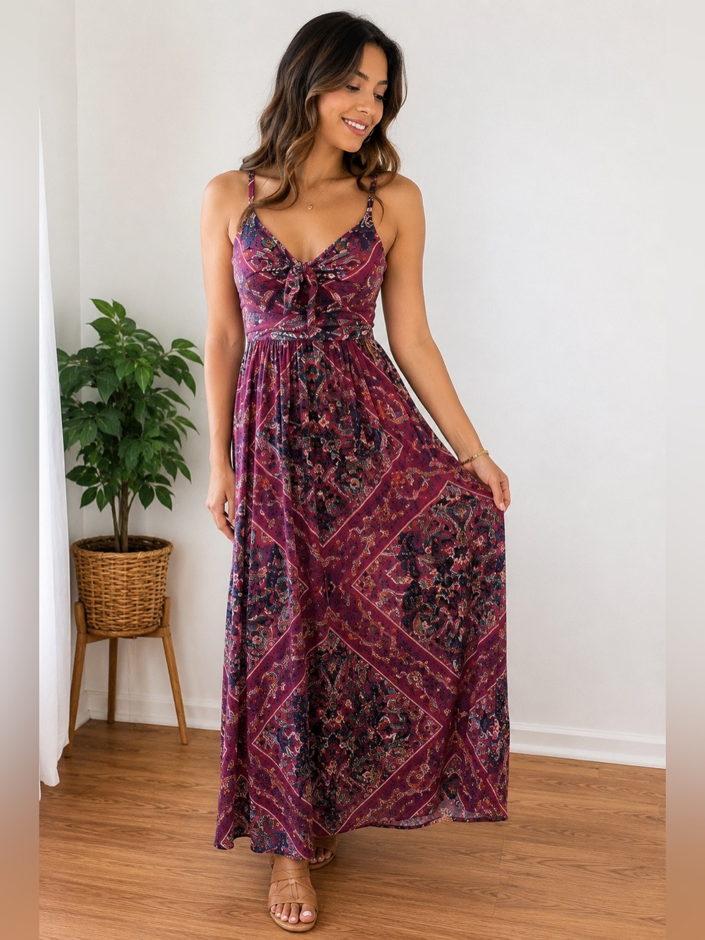 Anthropologie Moulinette Soeurs Paisley Maxi Dress XS Boho Sleeveless
